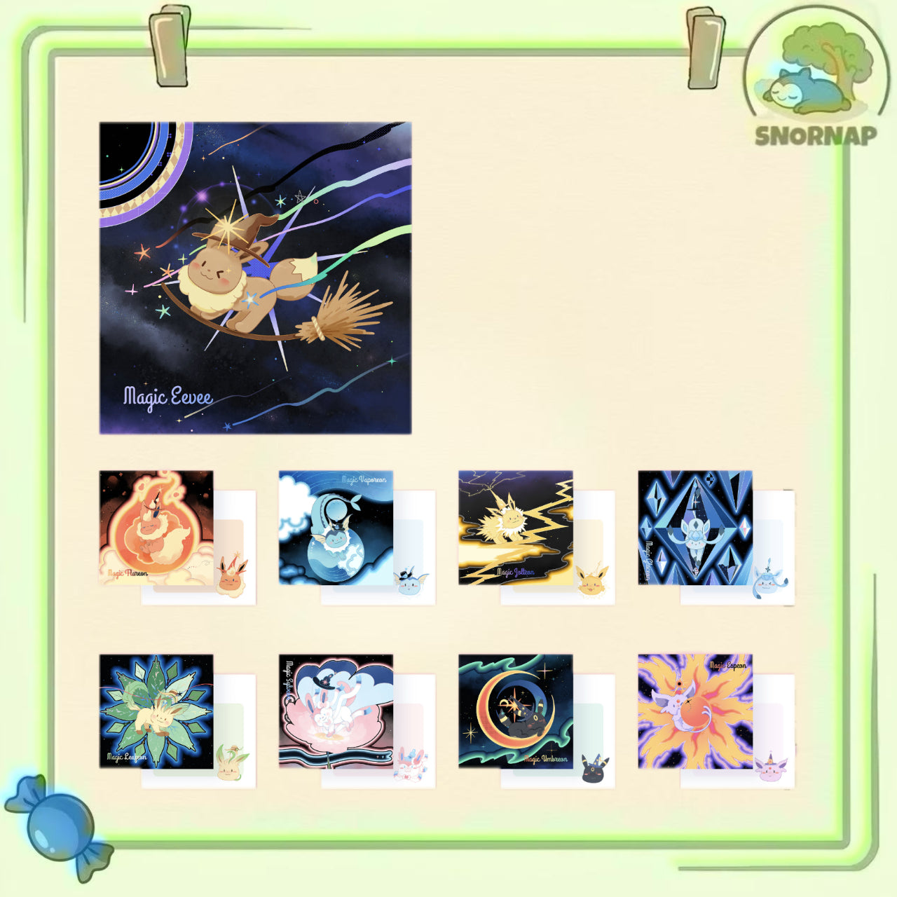 Eevee Family Square Photocard 9 pc