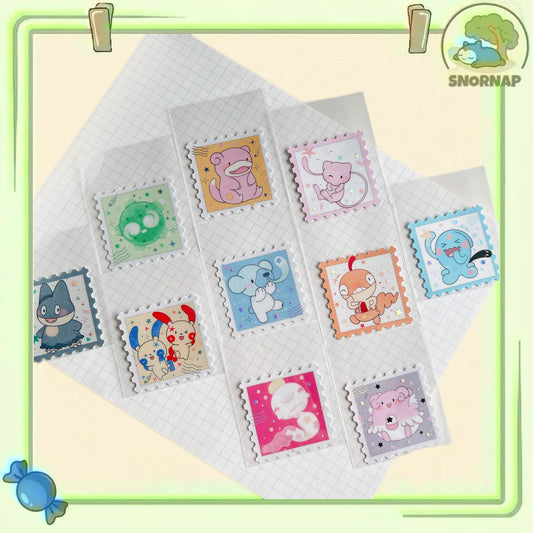 "stamp sticker B" Stickers 10 pc set