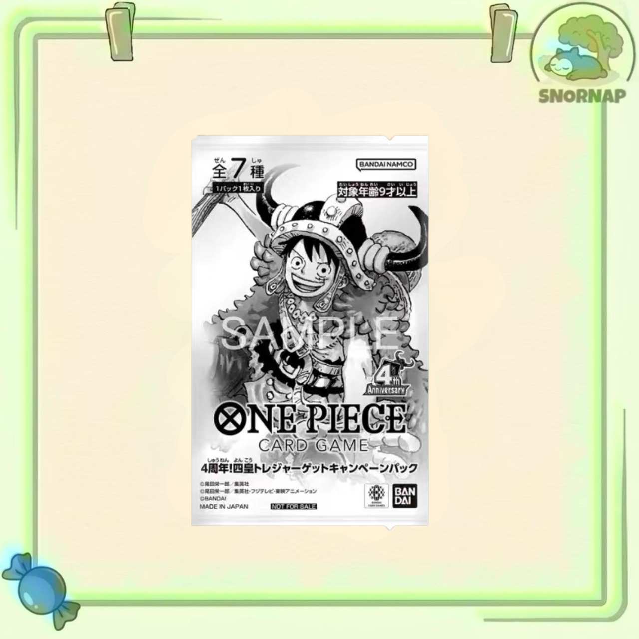 One piece 4th Anniversary Four Emperors Treasure Get Campaign Pack