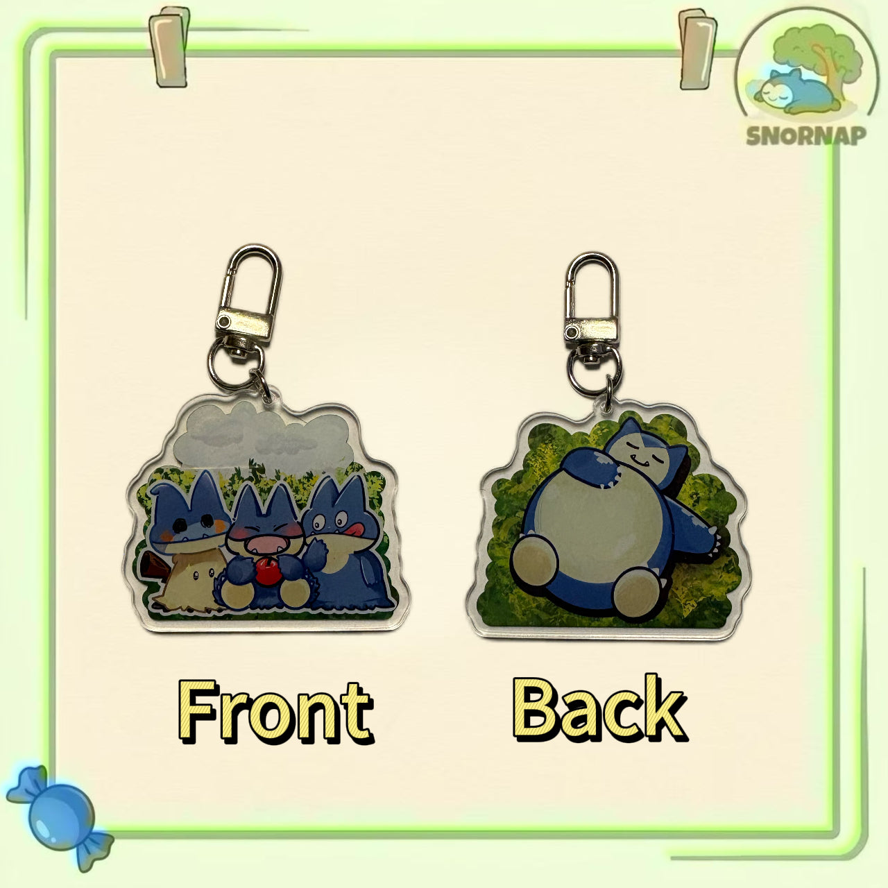 Munchlax/Snorlax Acrylic Keychain